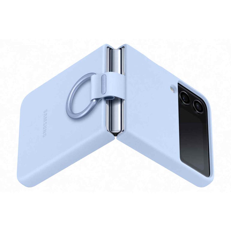 Samsung Galaxy Z Flip4 Silicone Cover with Ring - Arctic Blue