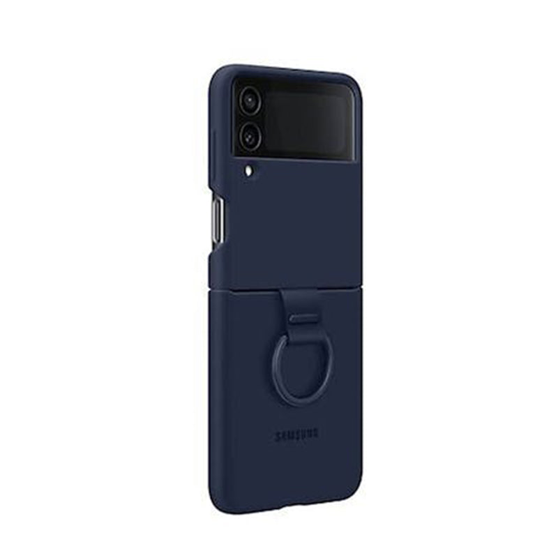 Samsung Galaxy Z Flip4 Silicone Cover with Ring - Navy