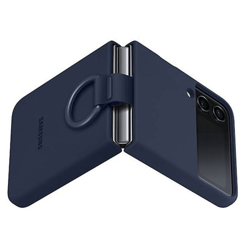 Samsung Galaxy Z Flip4 Silicone Cover with Ring - Navy