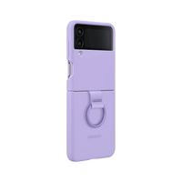 Thumbnail for Samsung Galaxy Z Flip 4 Silicone Cover with Ring - Lavender