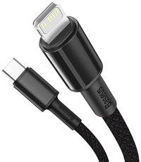 Thumbnail for Baseus High Density Braided  USB-C to Lightning 20W Fast Charging Cable Cord 2M - Black