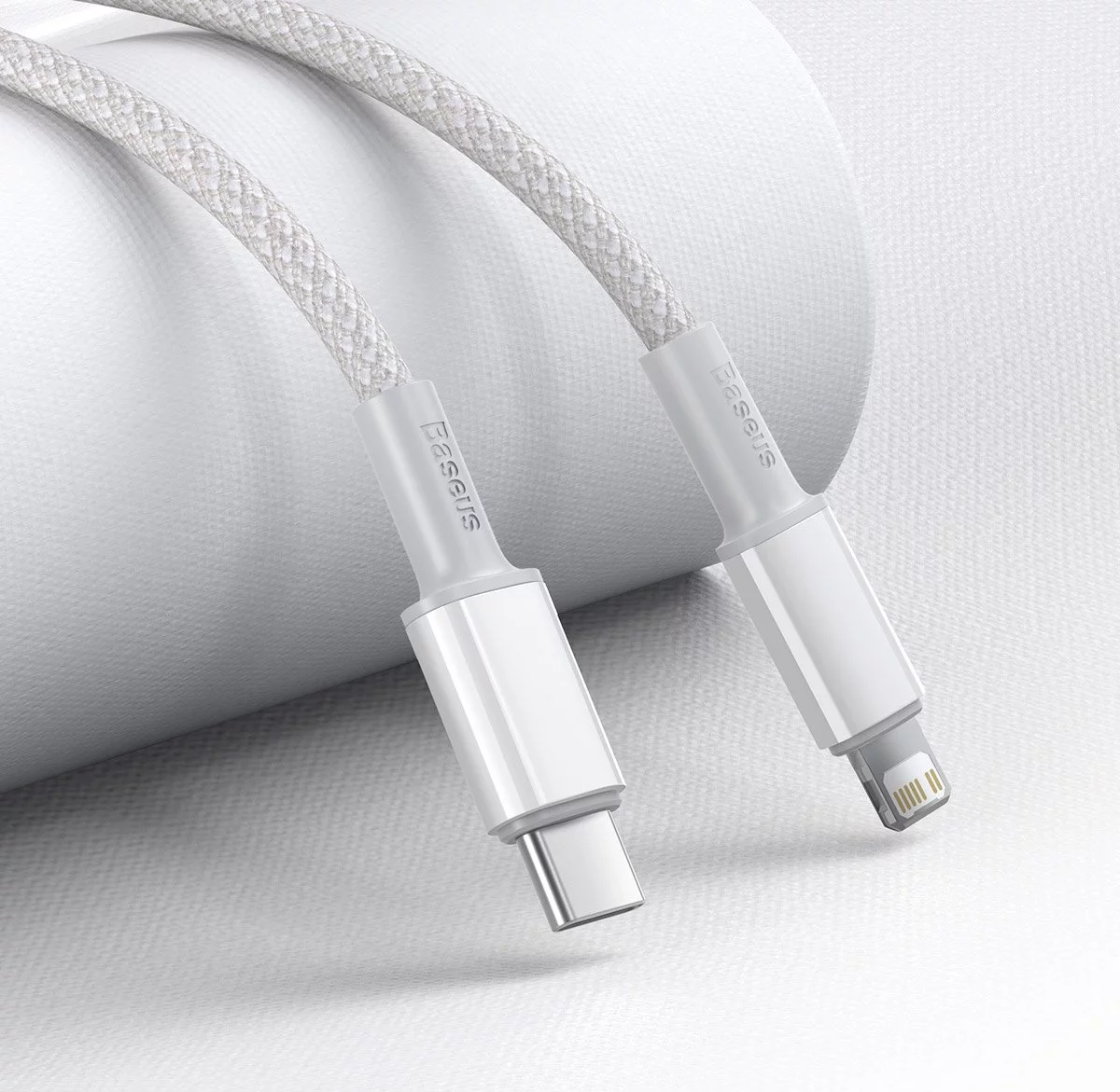 Baseus High Density Braided  USB-C to Lightning 20W Fast Charging Cable Cord 2M - White