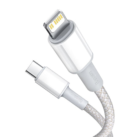 Baseus High Density Braided  USB-C to Lightning 20W Fast Charging Cable Cord 2M - White