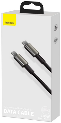Thumbnail for Baseus Tungsten Gold Fast Charging Data Cable USB-C to USB-C 100W - 1 Meter