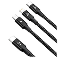 Thumbnail for Baseus Rapid Series 20W USB-C 3 in 1 Fast Charging Cable 1.5m| (Lightning + USB-C + Micro)  - Black