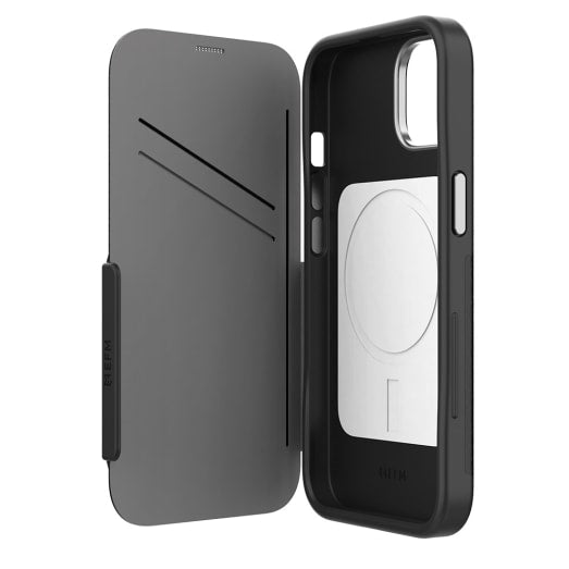 EFM Monaco Case Armour with ELeather and D3O 5G Signal Plus Technology For iPhone 14 Plus (6.7") - Black / Space Grey