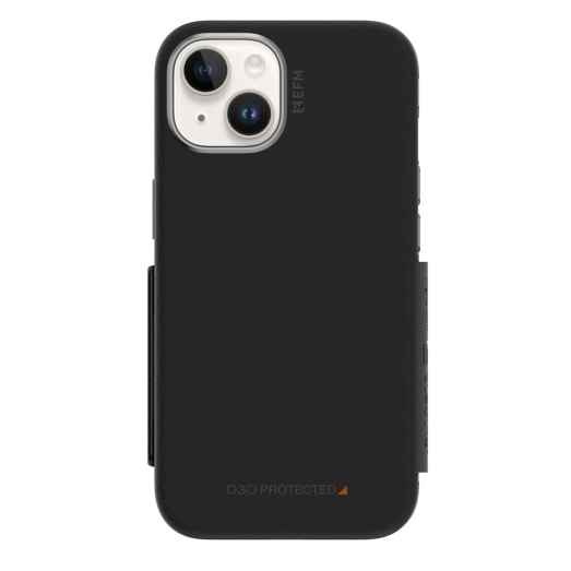 EFM Monaco Case Armour with ELeather and D3O 5G Signal Plus Technology For iPhone 14 Plus (6.7") - Black / Space Grey