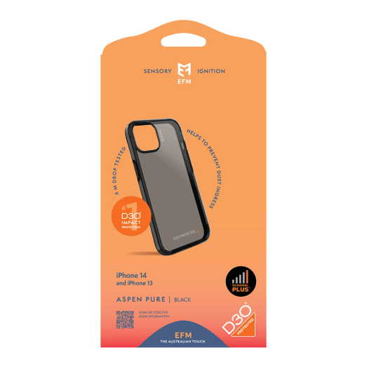 EFM Aspen Pure Case Armour with D3O Signal Plus For iPhone 13 (6.1")/iPhone 14 (6.1") - Black