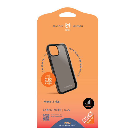 EFM Aspen Pure Case Armour with D3O Signal Plus For iPhone 14 Plus (6.7") - Black