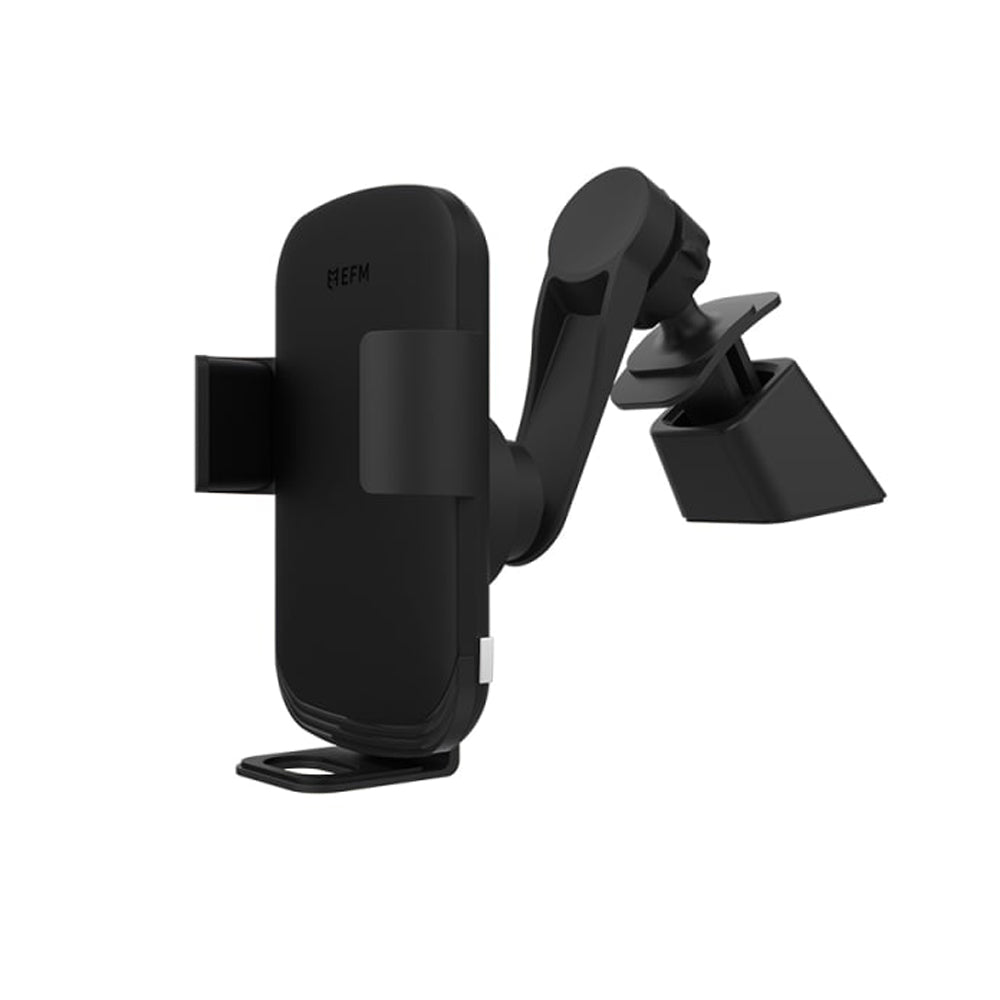 EFM 15W Dual-Coil Automatic Wireless Car Charger with 20W Car Charger - Black (Air Vent or DASH mount)