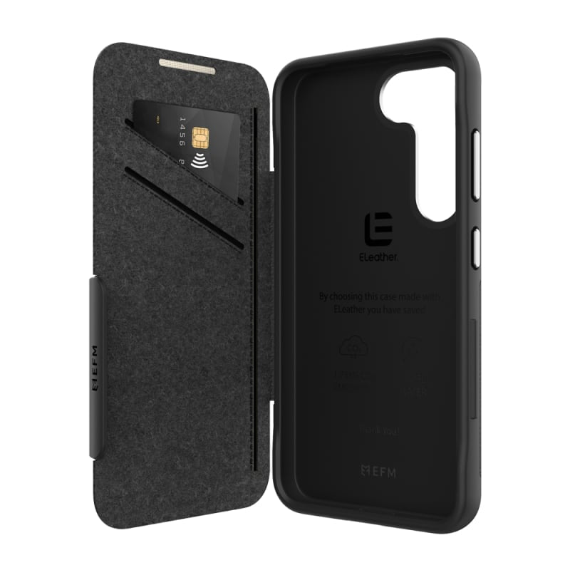EFM Monaco Case Armour ELeather & D3O 5G Plus Samsung Galaxy S23+ -  Black Grey