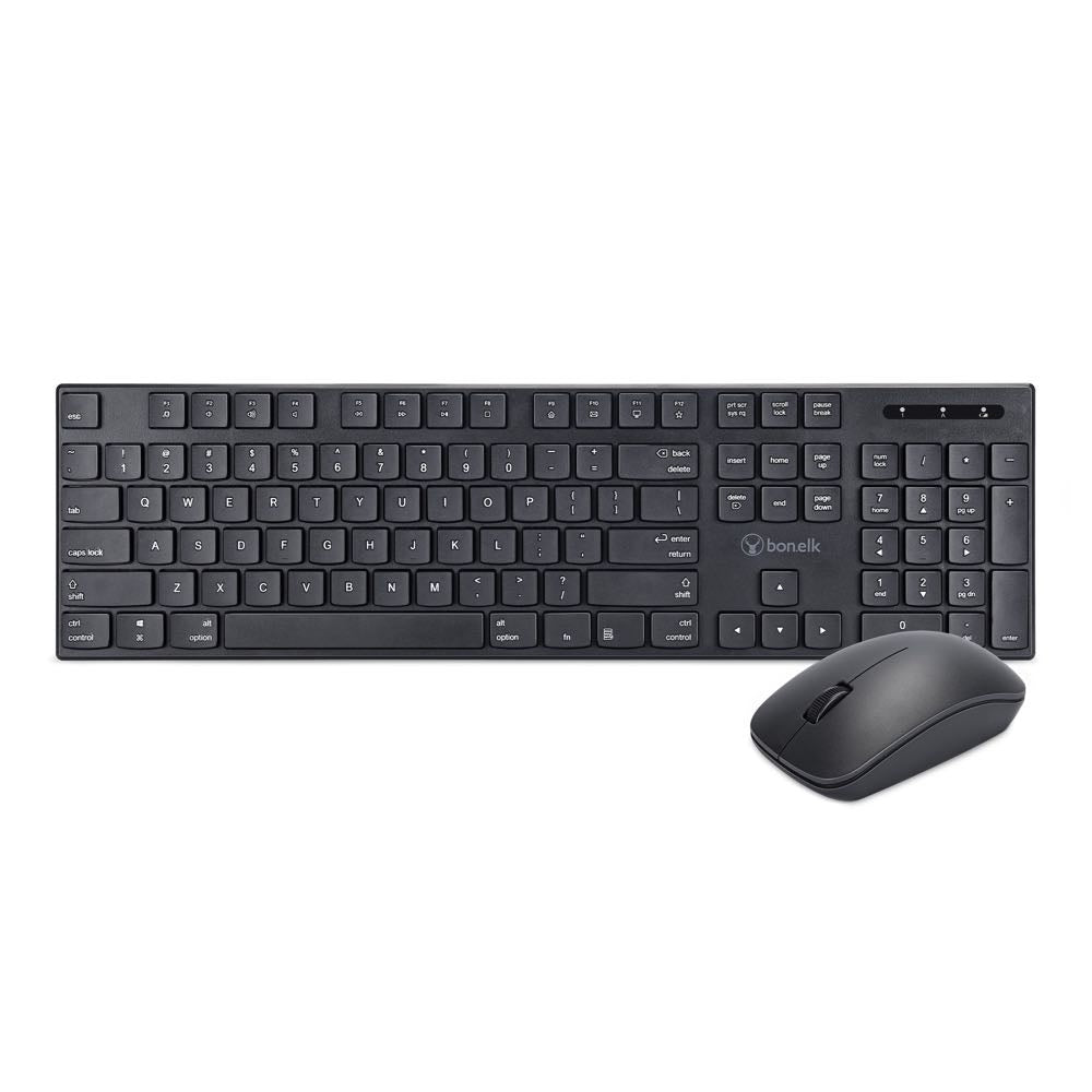 Bonelk KM-314 Slim Wireless Keyboard and Mouse Combo - Blacka