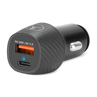 Thumbnail for Bonelk Car Charger, Carbon Series, 20W PD USB-C , 18W QC 3.0 USB-A, 20W - Black