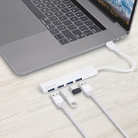 Thumbnail for Bonelk Long-Life USB-A to 4 Port USB 3.0 Slim Hub - White