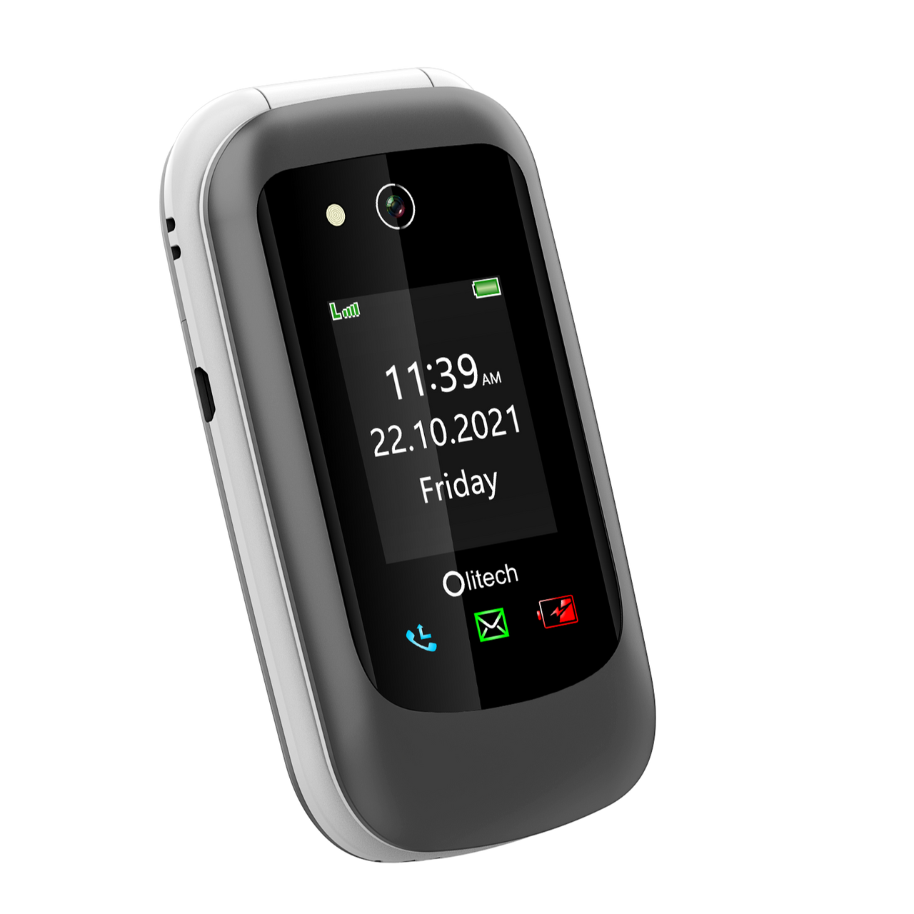 Olitech Easy Flip2 4G Seniors Phone Big Buttons GPS Location - Black/White