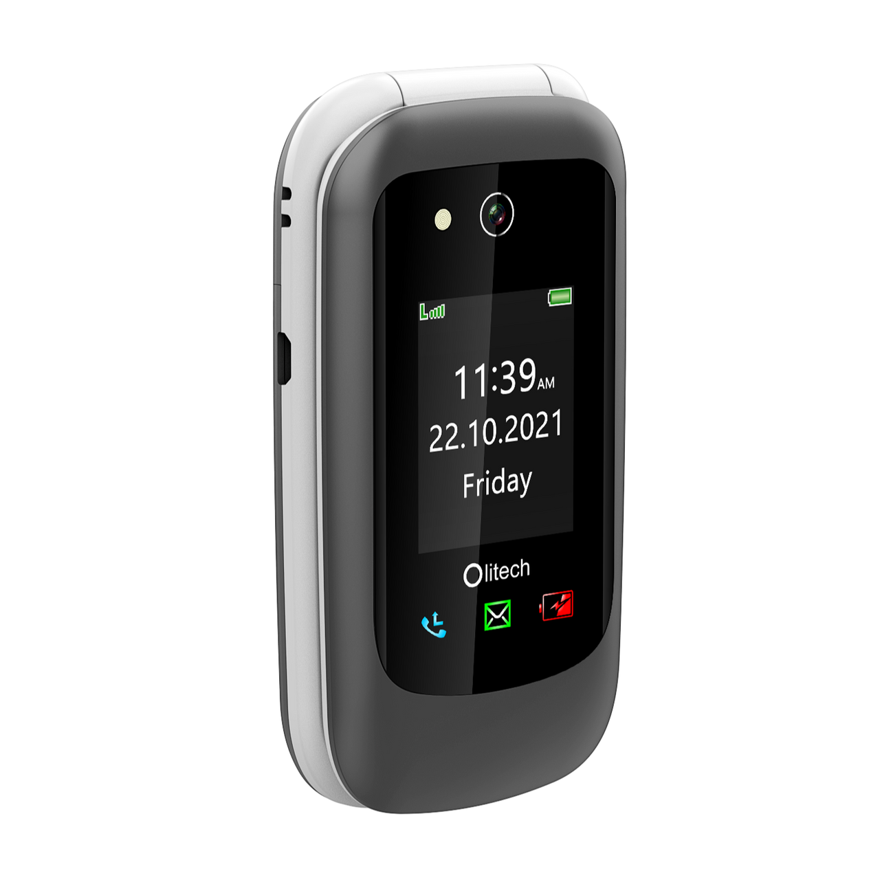 Olitech Easy Flip2 4G Seniors Phone Big Buttons GPS Location - Black/White
