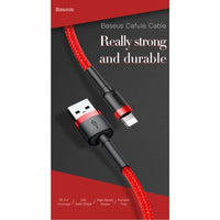 Thumbnail for Baseus USB-A To Lightning Cafule Tough Cable 2Meter - Gray - Accessories