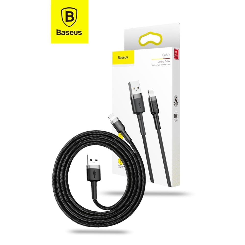Baseus USB-A To Lightning Cafule Tough Cable 2Meter - Gray - Accessories