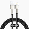 Baseus Zinc Alloy Metal Cable USB to Lightning 1Meter (2.4A) - Black - Accessories