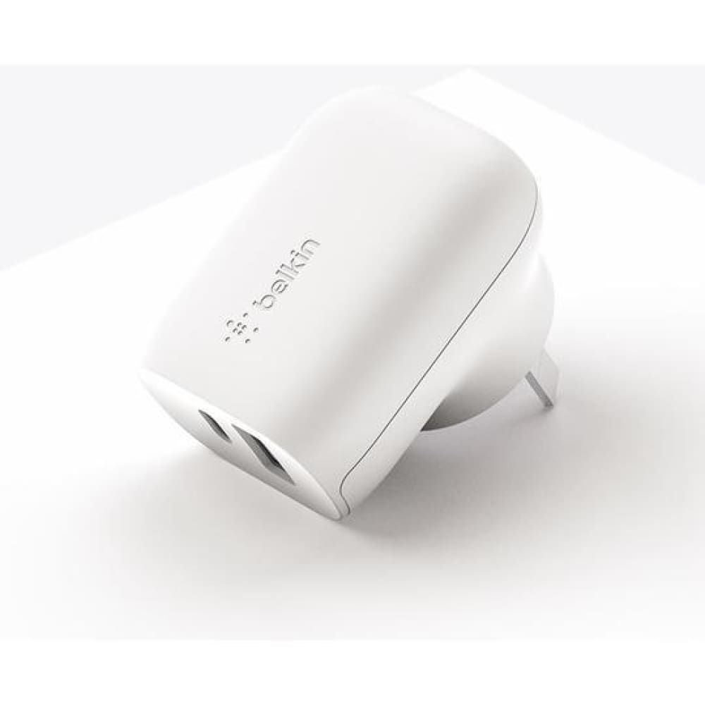 Belkin 20W USB-C PD + 12W USB-A Wall Charger-Universally compatible - White - Accessories