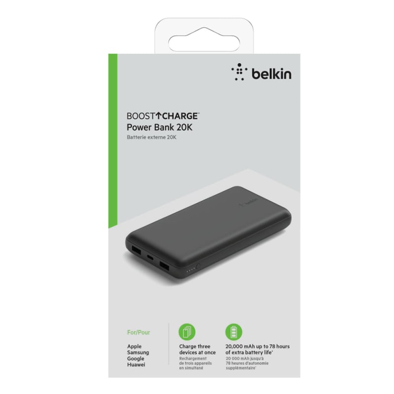 Belkin BOOSTCHARGE  CCC Certified USB-A / USB-C Power Bank 20000 mAh 15W Output - Black