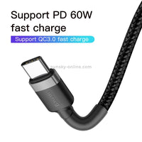 Thumbnail for Baseus Cafule USB-C to USB-C Cable 1Meter 60W PD 2.0 Fast Charging  - Black/Grey