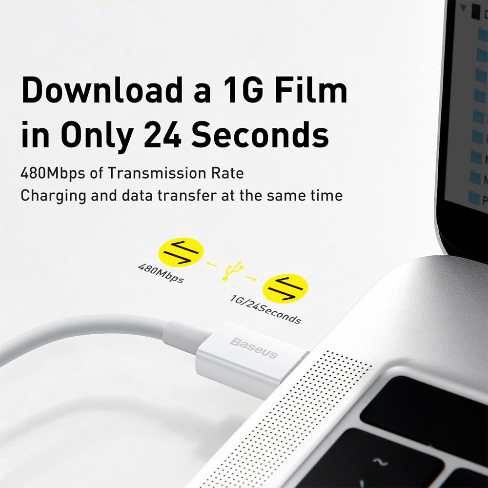 Baseus Superior Series Fast Charging Data Cable USB-C  to Lightning PD 20W 1.5M - White