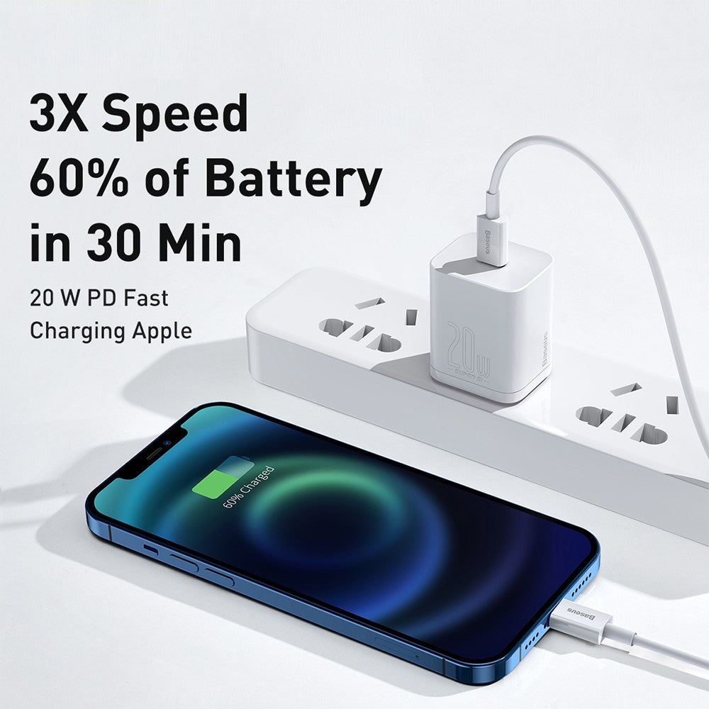 Baseus Superior Series Fast Charging Data Cable USB-C  to Lightning PD 20W 1.5M - White