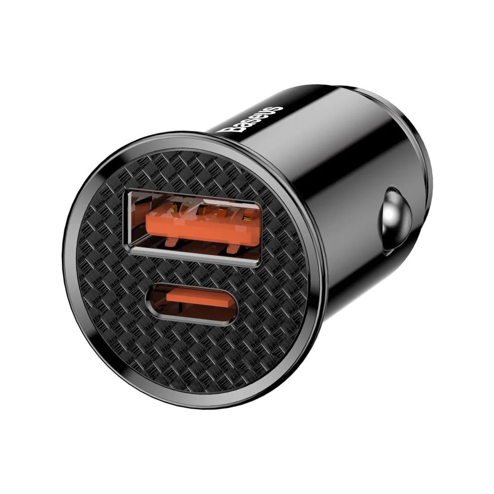 Baseus 30W USB-A + USB-C Car Vehicle Charger PD3.0 QC 4.0 PPS - Black