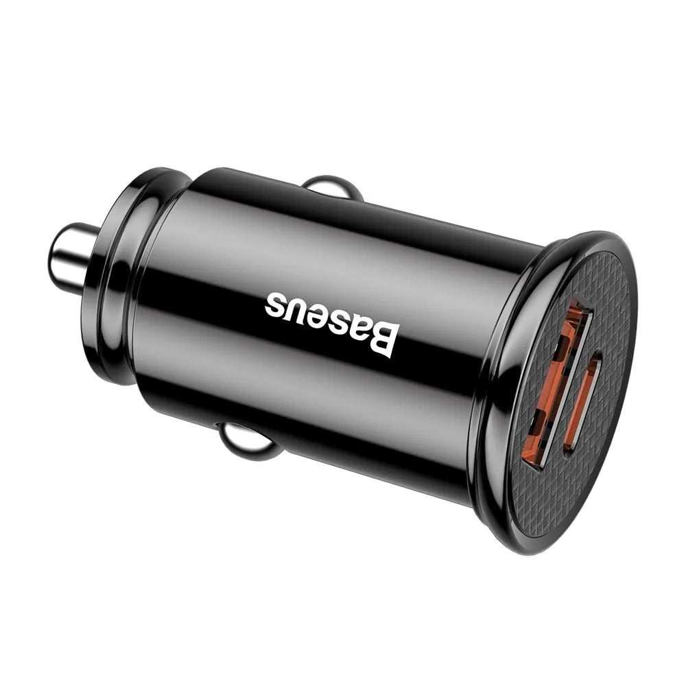 Baseus 30W USB-A + USB-C Car Vehicle Charger PD3.0 QC 4.0 PPS - Black
