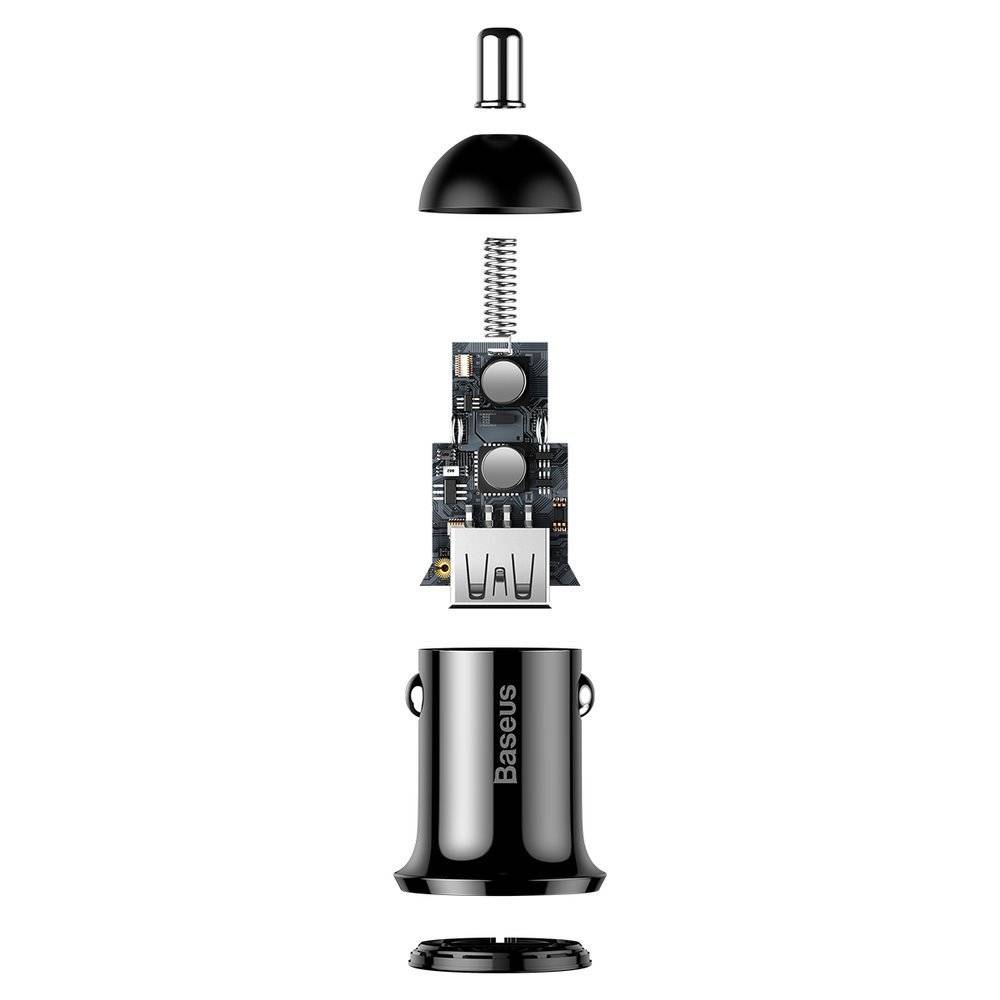 Baseus 24W DUAL Port USB-A Fast Charging Car Charger (2.4A x 2) - Black