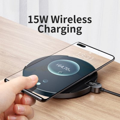 Baseus Digital LED Display Gen 2 Wireless Charger 15W with Cable USB-C - Black