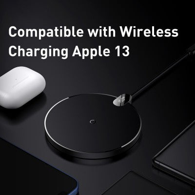 Baseus Digital LED Display Gen 2 Wireless Charger 15W with Cable USB-C - Black