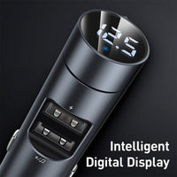 Thumbnail for Baseus Energy Column Car Wireless MP3 Charger 5.0 + 5V/3.1A - Grey