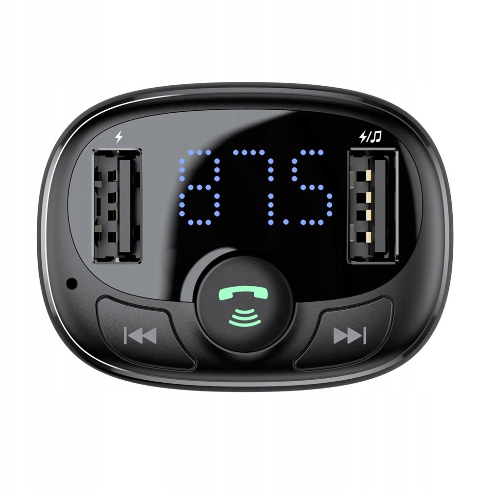 Baseus Car Bluetooth MP3 FM Transmitter Charger ( Micro SD+ DUAL USB charging) - Black