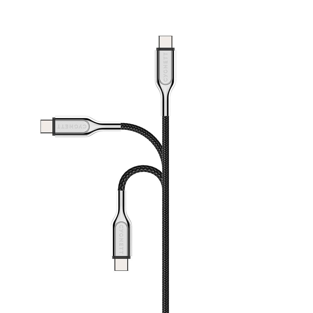 Cygnett Armoured Fast Charging Premium Strong Braded Lightning to USB-C Cable (2m) - Black
