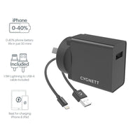 Thumbnail for Cygnett PowerPlus 12W Fast Wall Charger + Lightning Cable - Black - Accessories