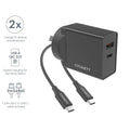 Cygnett Powerplus 18w Usb-c Pd Ac Charger + Usb-c To Usb-c 1.5m Cable - Black - Accessories