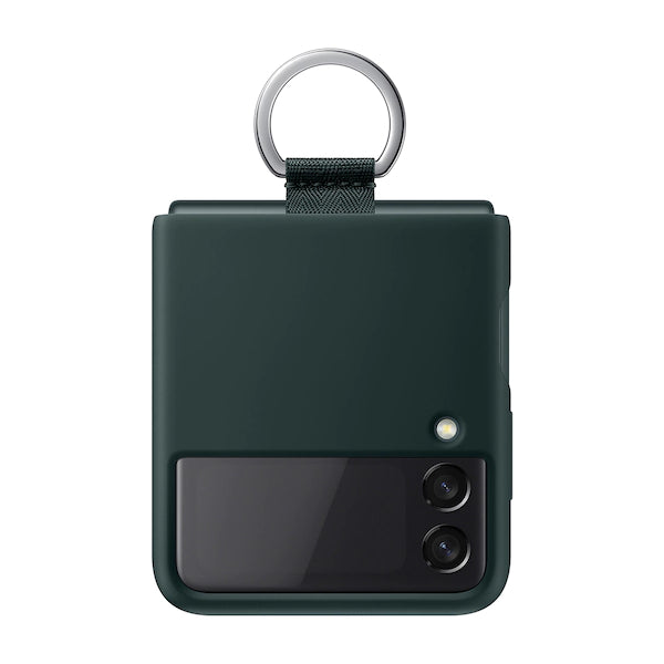 Samsung Silicone Cover With Ring for Galaxy Flip 3 - Dark Green
