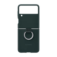 Thumbnail for Samsung Silicone Cover With Ring for Galaxy Flip 3 - Dark Green