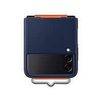 Thumbnail for Samsung Silicone Cover With Strap for Galaxy Flip 3 - Navy