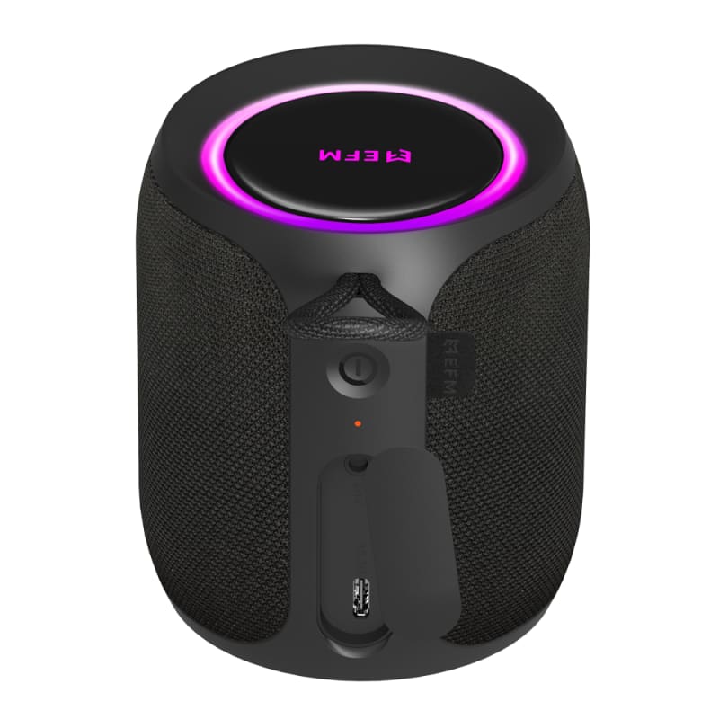 EFM Austin Mini Bluetooth Speaker with LED Colour Glow - Charcoal Black