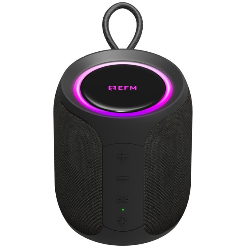 EFM Austin Mini Bluetooth Speaker with LED Colour Glow - Charcoal Black