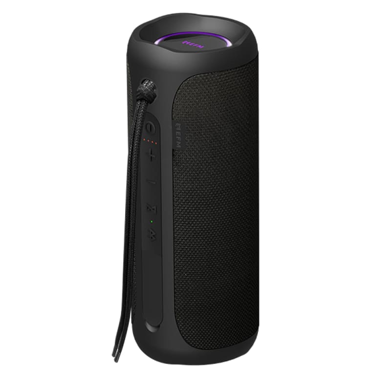EFM Austin Bluetooth Speaker with LED Colour Glow - Charcoal Black