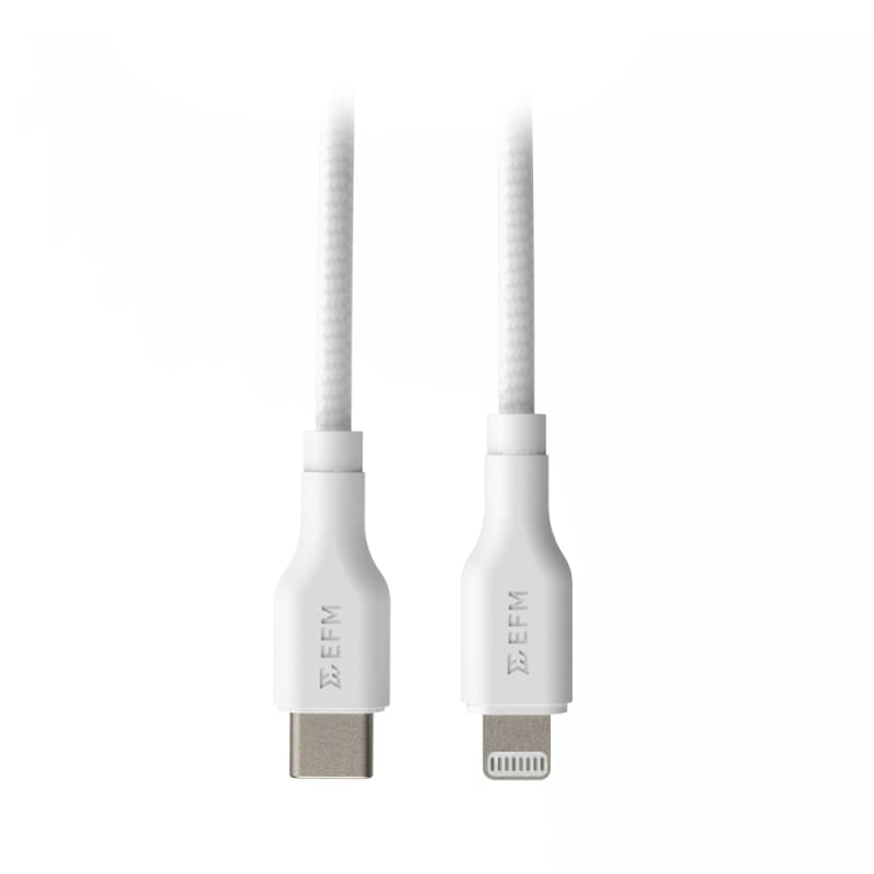 EFM Type-C to Lighting Cable for Apple Devices - 2M Length MFI Approved - White