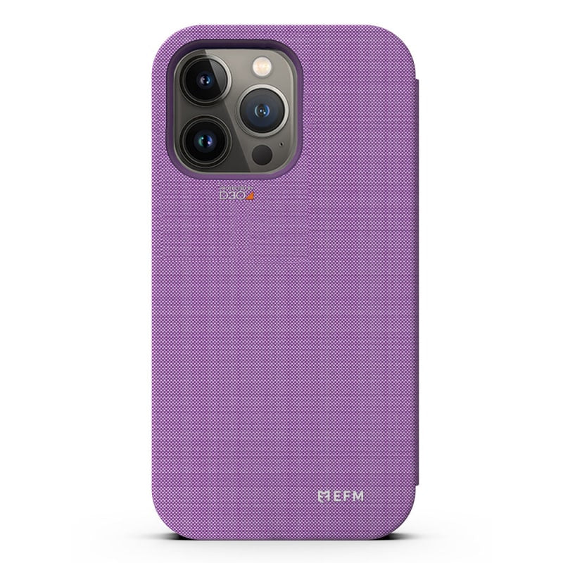 EFM Miami Leather Wallet Case Armour with D3O For iPhone 13 Pro Max (6.7") - Violet