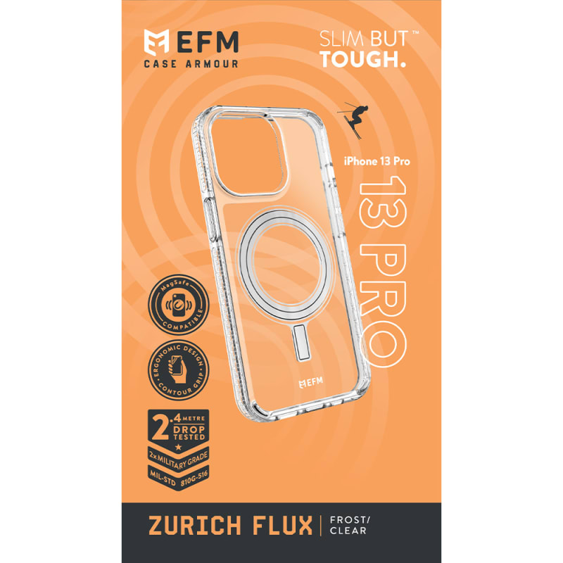 EFM Zurich Flux Case Armour Compatible with MagSafe for iPhone 13 Pro (6.1" Pro) - Frost Clear