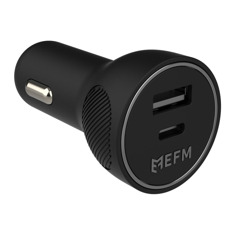 EFM 48W Dual Port Car Charger with Power Delivery and PPS - Black