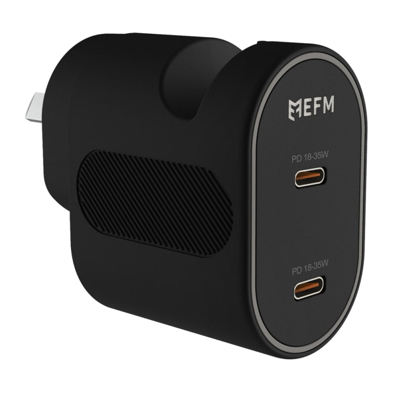 EFM 35W Dual Port Wall Charger with Power Delivery and PPS - Charcoal