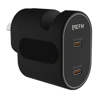 Thumbnail for EFM 35W Dual Port Wall Charger with Power Delivery and PPS - Charcoal
